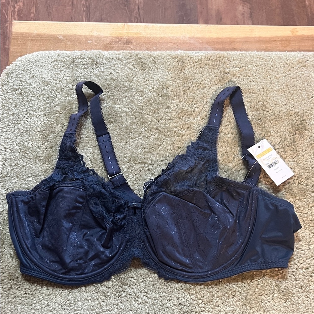 Size 42D Delimira brand navy blue minimizer non-padded bra
